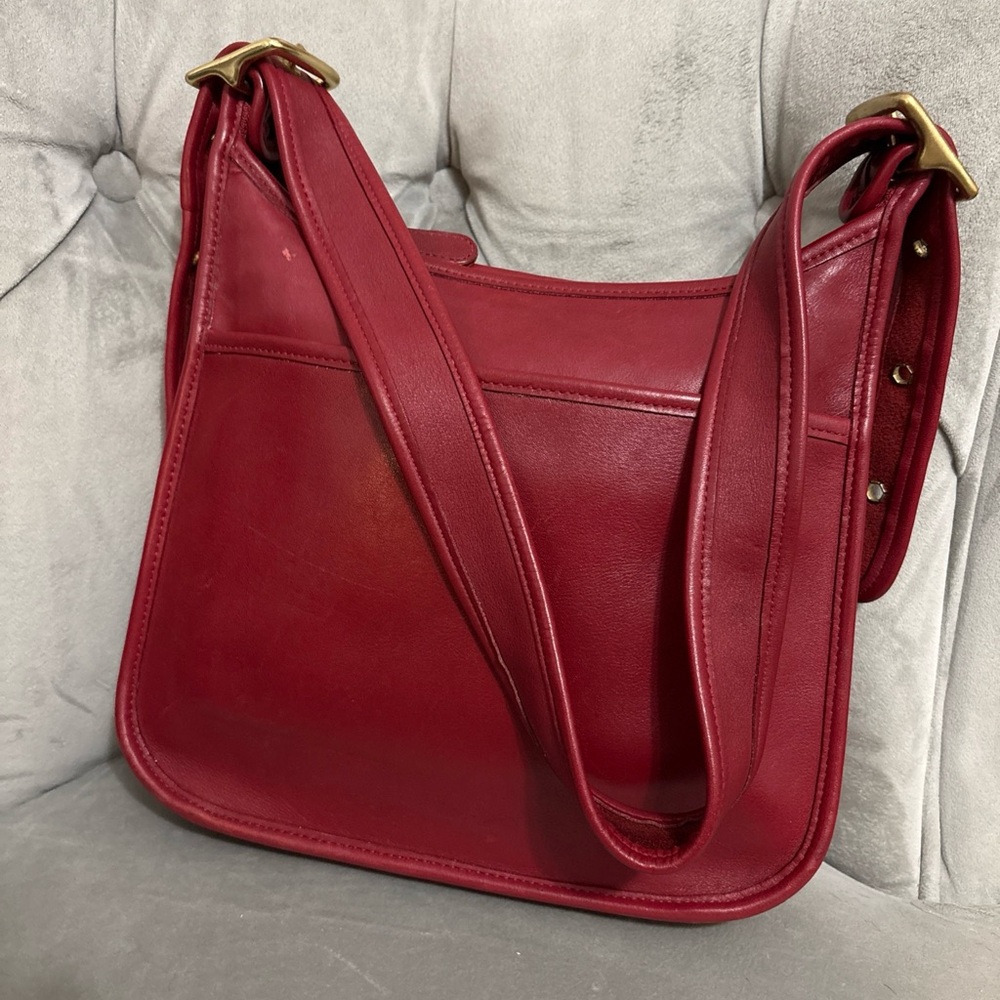 RARE RED Coach Legacy Zip Shoulder Bag 9966